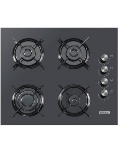 plaque de cuisson 4 feux encastrable noir détail brûleurs