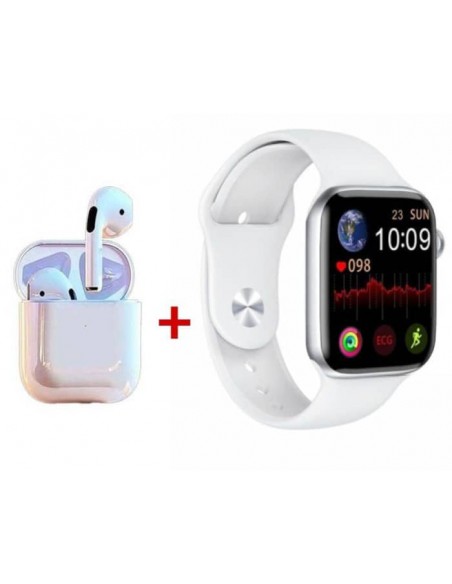 Coffret W26 PRO MAX Montre Connectée + Airpods + 2 Ceintures – Blanc