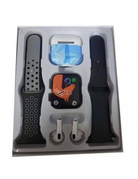 Coffret W26 PRO MAX Montre Connectée + Airpods + 2 Ceintures – Noir