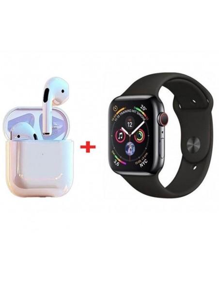 Coffret W26 PRO MAX Montre Connectée + Airpods + 2 Ceintures – Noir