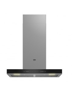 Hotte Cheminée BEKO BHCB66641BBHS vue frontale inox noir élégant