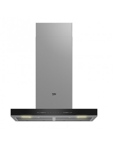 Hotte Cheminée BEKO BHCB66641BBHS vue frontale inox noir élégant