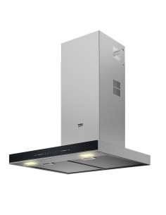 Hotte Cheminée BEKO BHCB66641BBHS vue frontale inox noir élégant 2