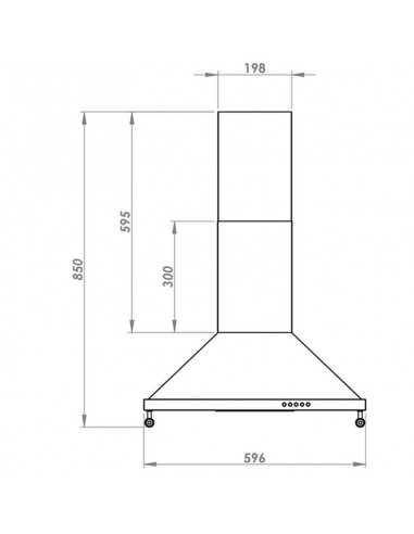 Hotte aspirante 60 cm noir cuisine efficace 450 m3/h