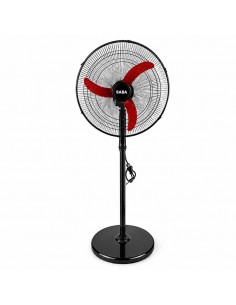 Ventilateur SABA 20 noir rouge chambre salon