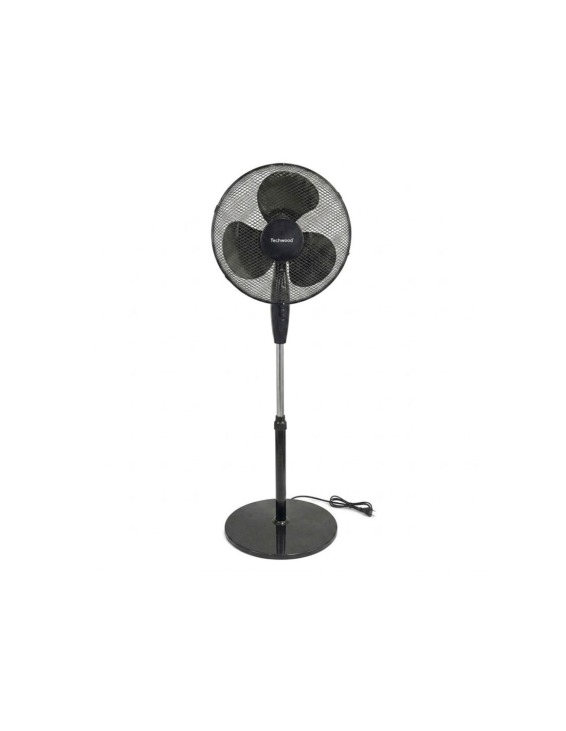 Ventilateur TECHWOOD TVE-4046 sur pied noir 40W design moderne