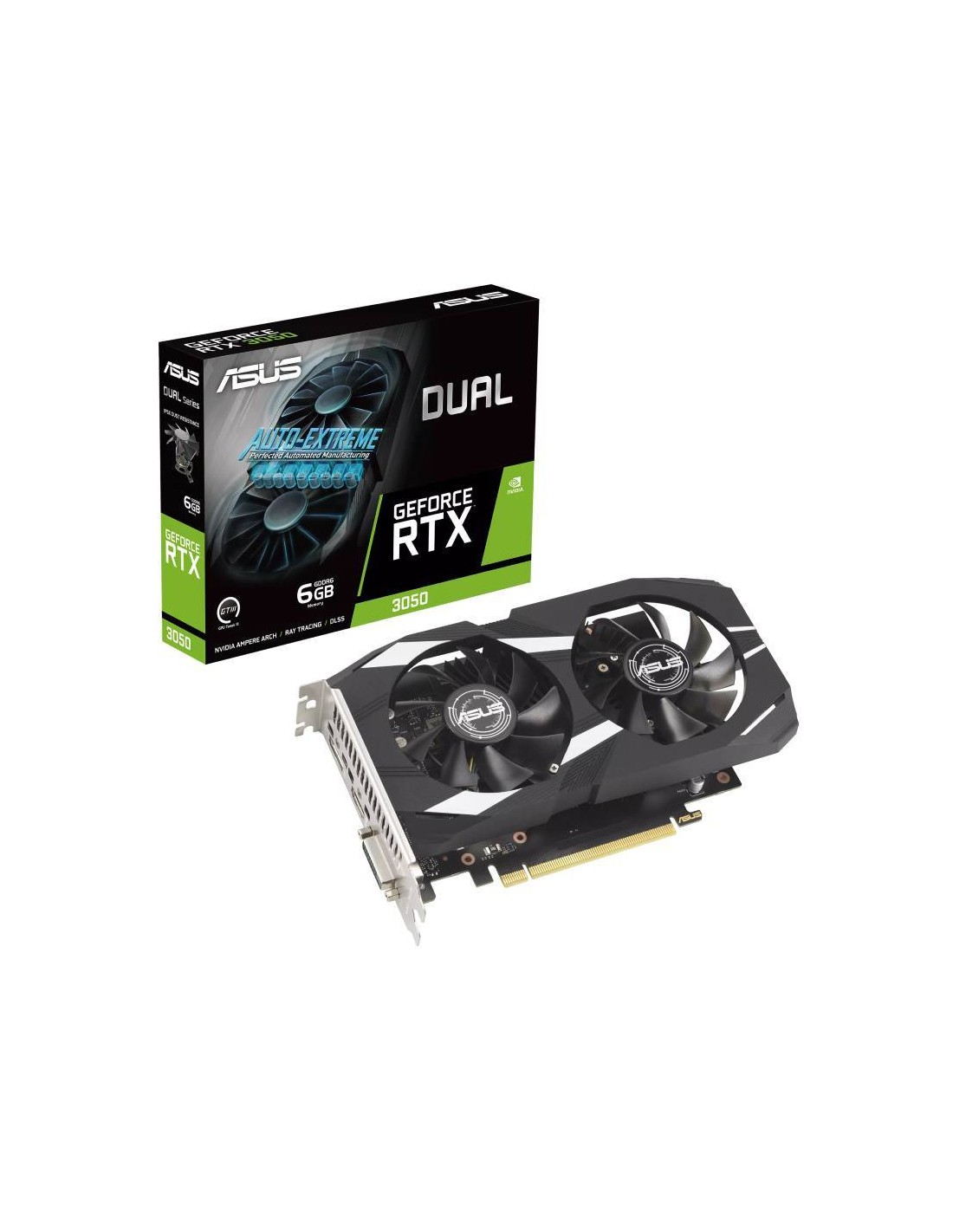ASUS Dual GeForce RTX 3050 6Go GDDR6 vue avant gaming
