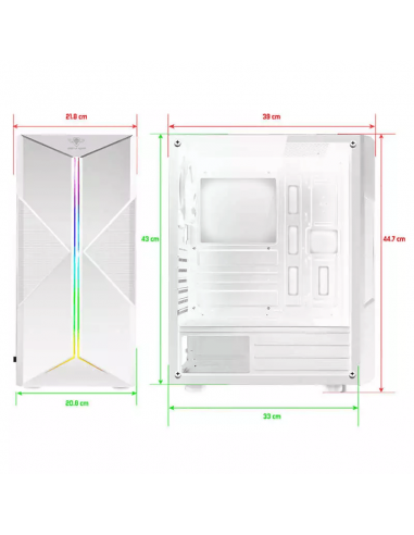 Boitier Spirit of Gamer CLONE 3 ARTIC, Moyen tour, ATX, White(8001RAW)