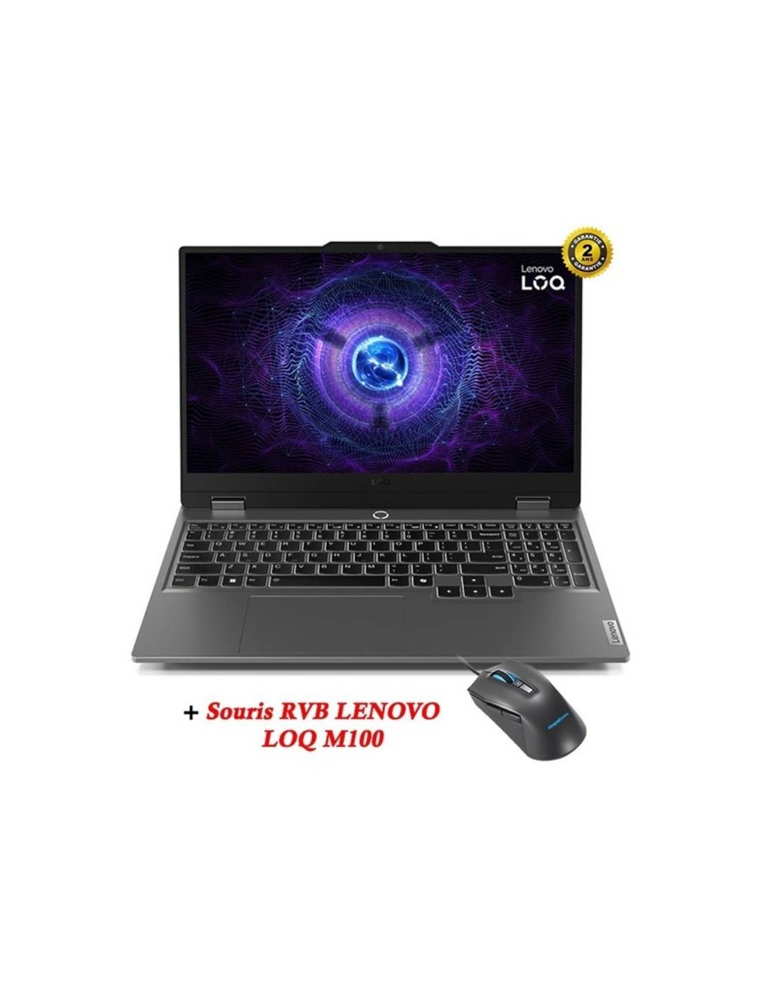 PC Portable Gamer LENOVO LOQ 15IRX9 vue avant écran 144Hz