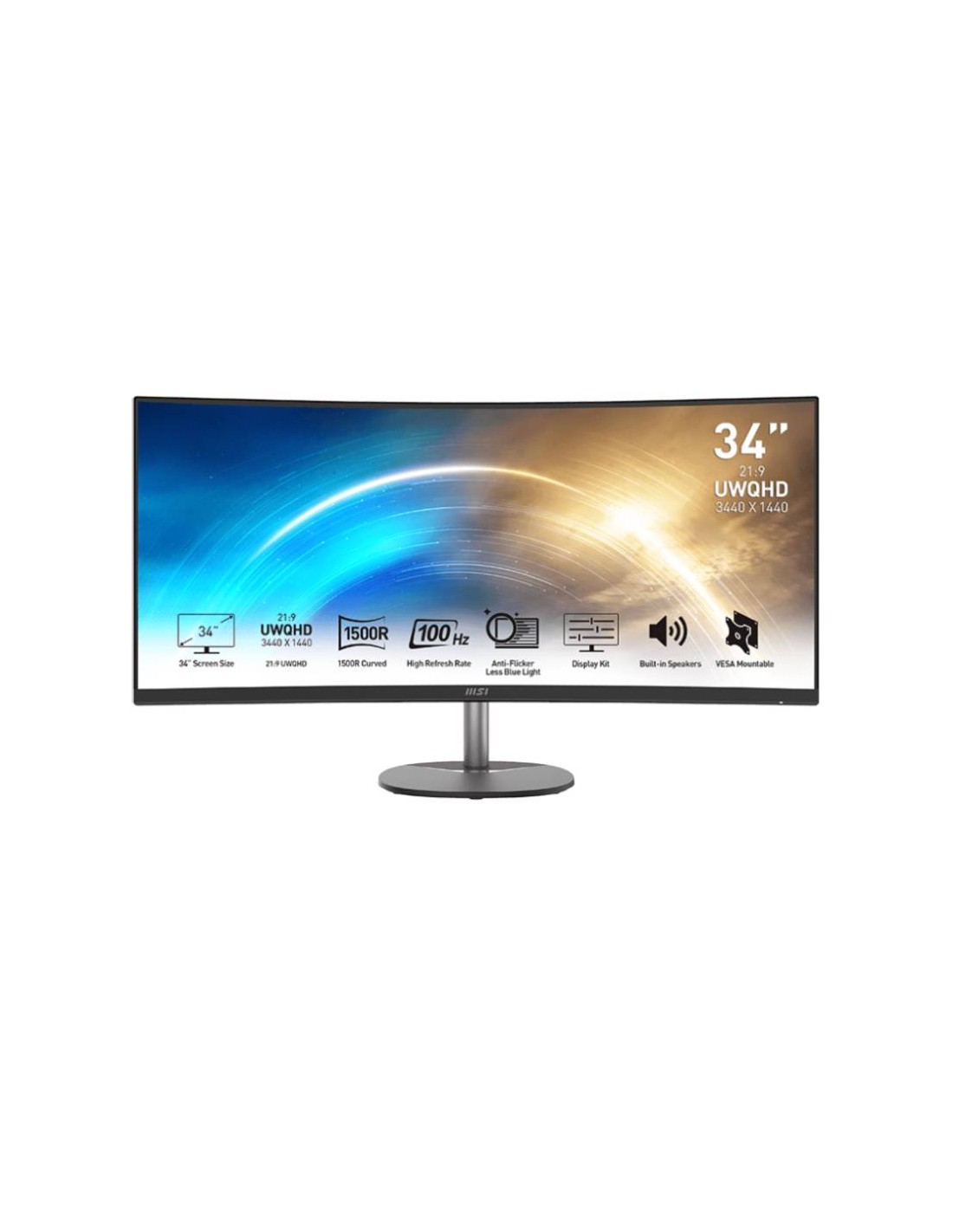 Écran MSI Pro MP341CQ Incurvé 34 pouces UWQHD 100 Hz