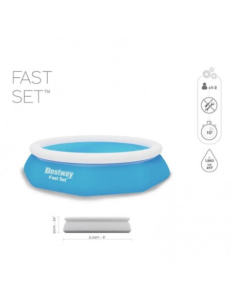 Piscine ronde Bestway 244 cm remplie d’eau Piscine ronde Bestway 244 cm remplie d’eau