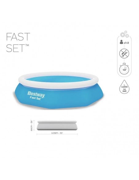 Piscine Gonflable Bestway 57458 installée dans jardin familial Piscine Gonflable Bestway 57458 installée dans jardin familial