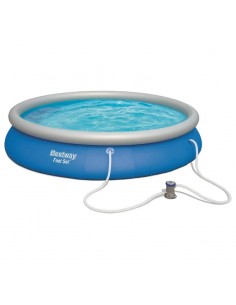 Piscine Bestway Fast Set 457x84 cm bleu extérieur jardin