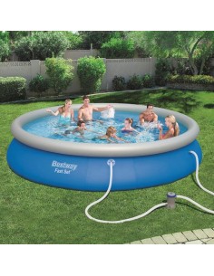 Piscine Bestway Fast Set 457x84 cm bleu extérieur jardin 2