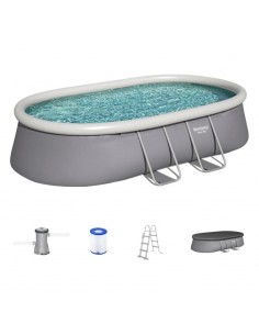 Piscine Fast Set ovale Bestway vue extérieure jardin