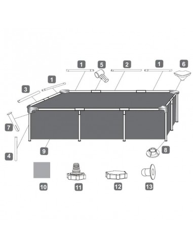 Piscine acier Bestway Steel Pro 221x150x43 cm durable et solide Piscine acier Bestway Steel Pro 221x150x43 cm durable et solide