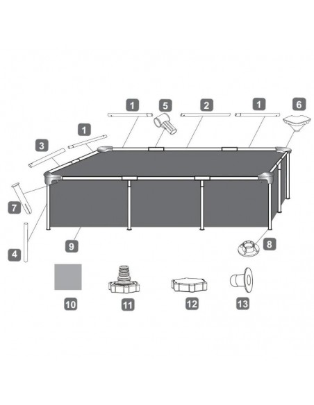 Piscine acier Bestway Steel Pro 221x150x43 cm durable et solide Piscine acier Bestway Steel Pro 221x150x43 cm durable et solide