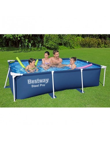 Piscine Bestway Steel Pro 56403 vue extérieure complète Piscine Bestway Steel Pro 56403 vue extérieure complète