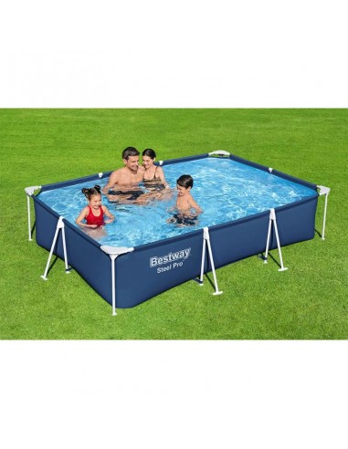 Piscine rectangulaire Bestway Steel Pro espace détente extérieur Piscine rectangulaire Bestway Steel Pro espace détente extérieur