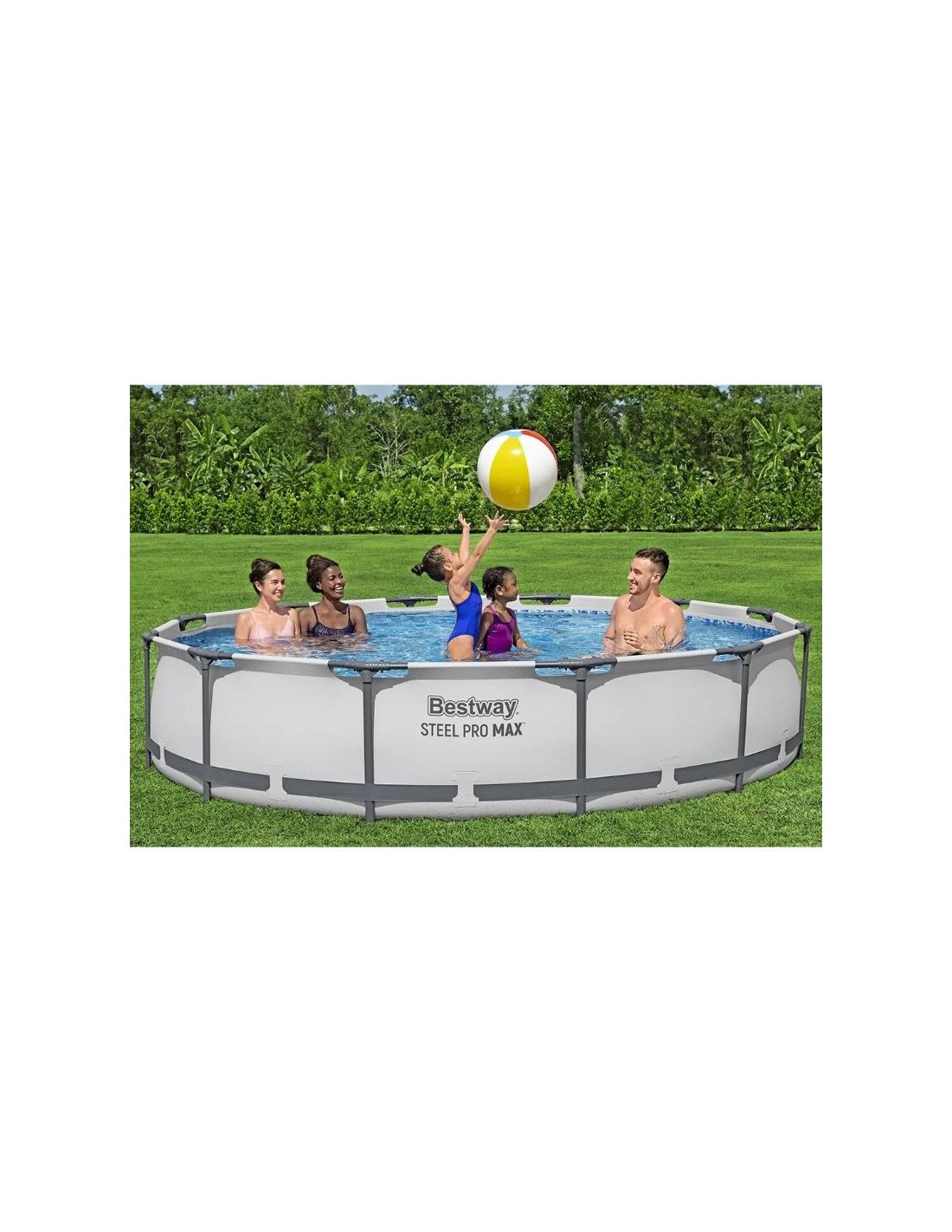 Piscine Bestway Steel Pro MAX 56416 installée dans jardin