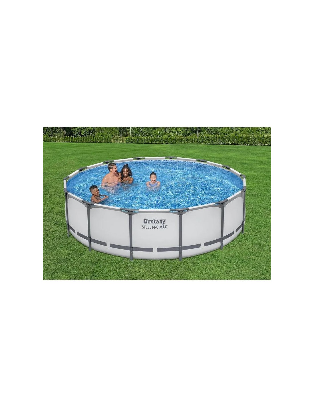 Piscine Bestway 56950 Steel Pro MAX 427x107 cm installée jardin