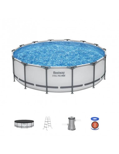 Piscine hors sol Bestway 4.27m Steel Pro MAX vue extérieure Piscine hors sol Bestway 4.27m Steel Pro MAX vue extérieure