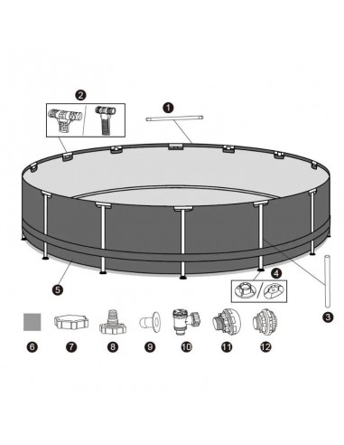 Piscine Bestway 56462 avec pompe filtration intégrée Piscine Bestway 56462 avec pompe filtration intégrée