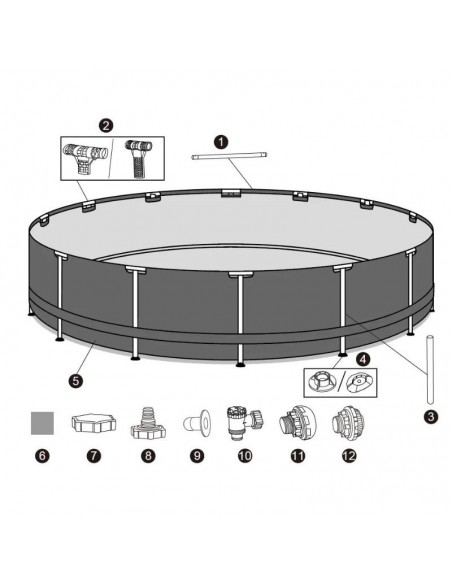 Piscine Bestway 56462 avec pompe filtration intégrée Piscine Bestway 56462 avec pompe filtration intégrée