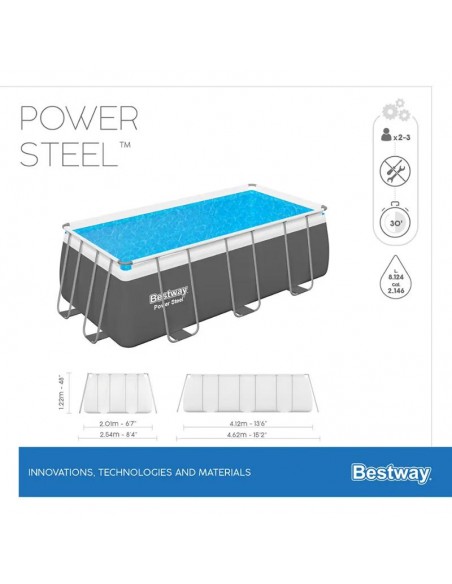 Piscine familiale rectangulaire Bestway Power Steel Piscine familiale rectangulaire Bestway Power Steel