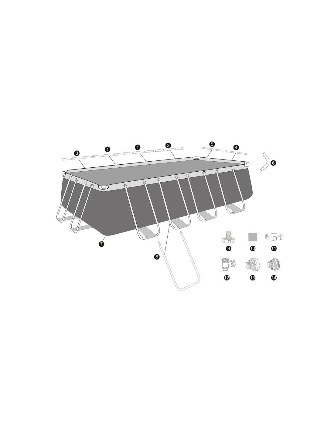 Bestway 56465 Power Steel accessoires filtration inclus piscine