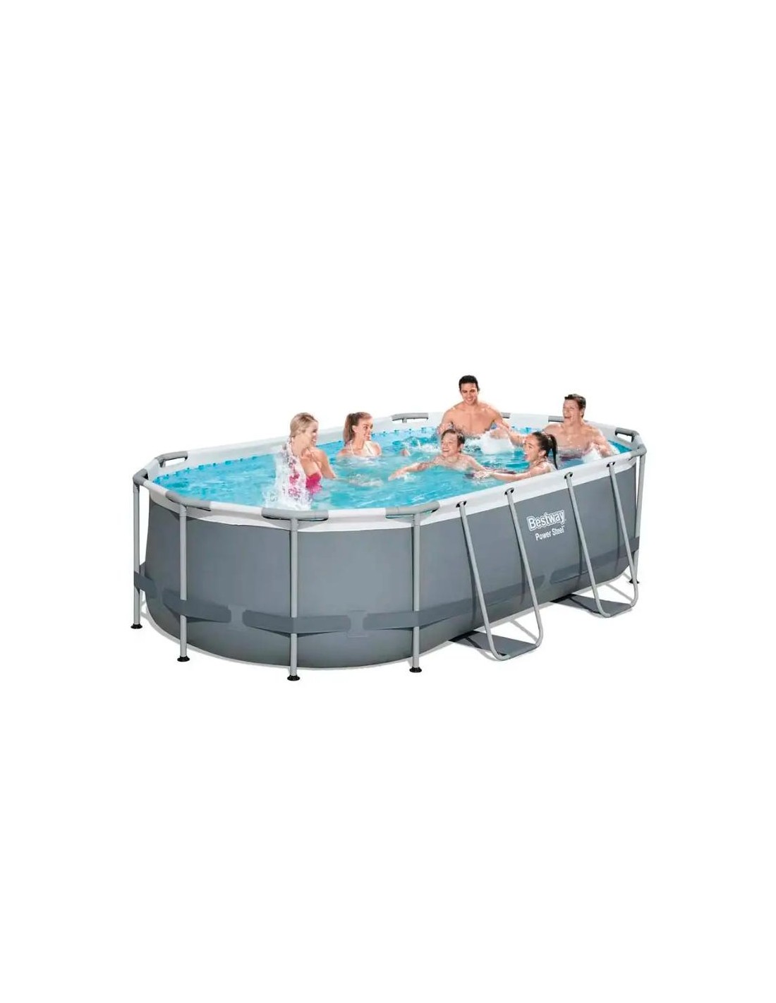 Piscine Bestway Power Steel 56620 ovale structure acier jardin