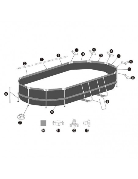 Piscine Bestway Power Steel 56620 vue structure acier résistante Piscine Bestway Power Steel 56620 vue structure acier résistante