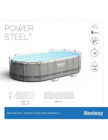 Frame pool Bestway 4.88x3.05 structure acier Seal Lock System Frame pool Bestway 4.88x3.05 structure acier Seal Lock System