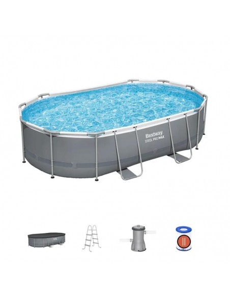Piscine Bestway Power Steel 56448 ovale résistante et stable Piscine Bestway Power Steel 56448 ovale résistante et stable