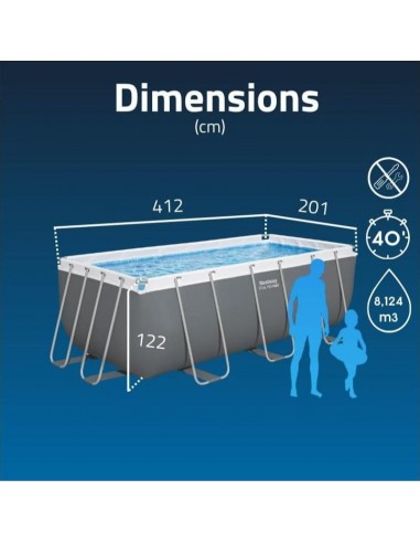 Piscine Bestway 56722 structure acier résistante Rattan Grey Piscine Bestway 56722 structure acier résistante Rattan Grey