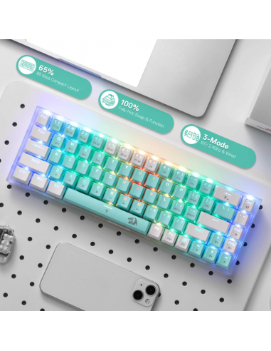 Clavier Gamer Mécanique Redragon Castor Pro K631 PRO-GW RGB Blanc(K631RGB-PRO-GW) Clavier Gamer Mécanique Redragon Castor Pro K631 PRO-GW RGB Blanc(K631RGB-PRO-GW)