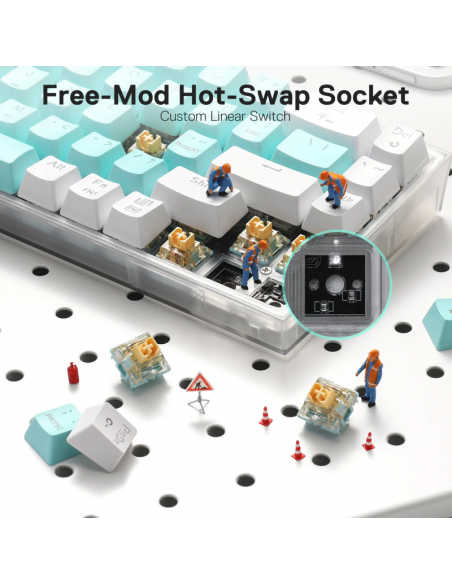 Clavier Gamer Mécanique Redragon Castor Pro K631 PRO-GW RGB Blanc(K631RGB-PRO-GW) Clavier Gamer Mécanique Redragon Castor Pro K631 PRO-GW RGB Blanc(K631RGB-PRO-GW)