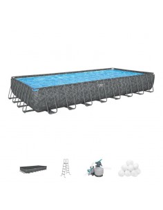 Bestway APX 365 pool set rectangulaire grande capacité pour jardin 2
