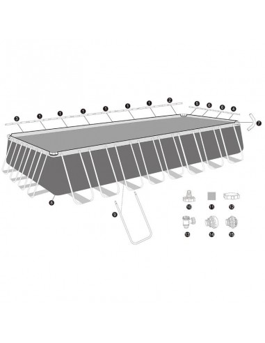 Piscine tubulaire Bestway rectangulaire 956 x 488 x 132 cm complète Piscine tubulaire Bestway rectangulaire 956 x 488 x 132 cm complète