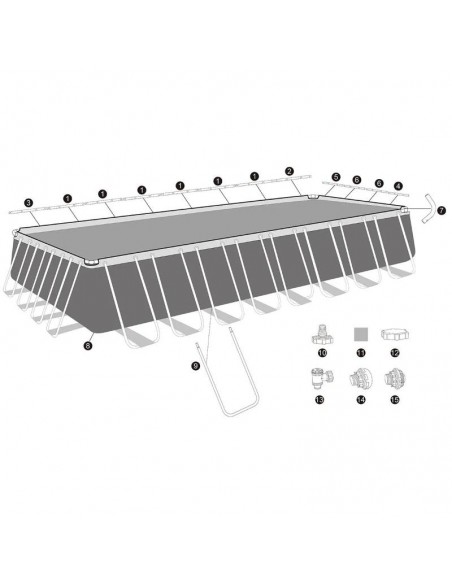 Piscine tubulaire Bestway rectangulaire 956 x 488 x 132 cm complète Piscine tubulaire Bestway rectangulaire 956 x 488 x 132 cm complète