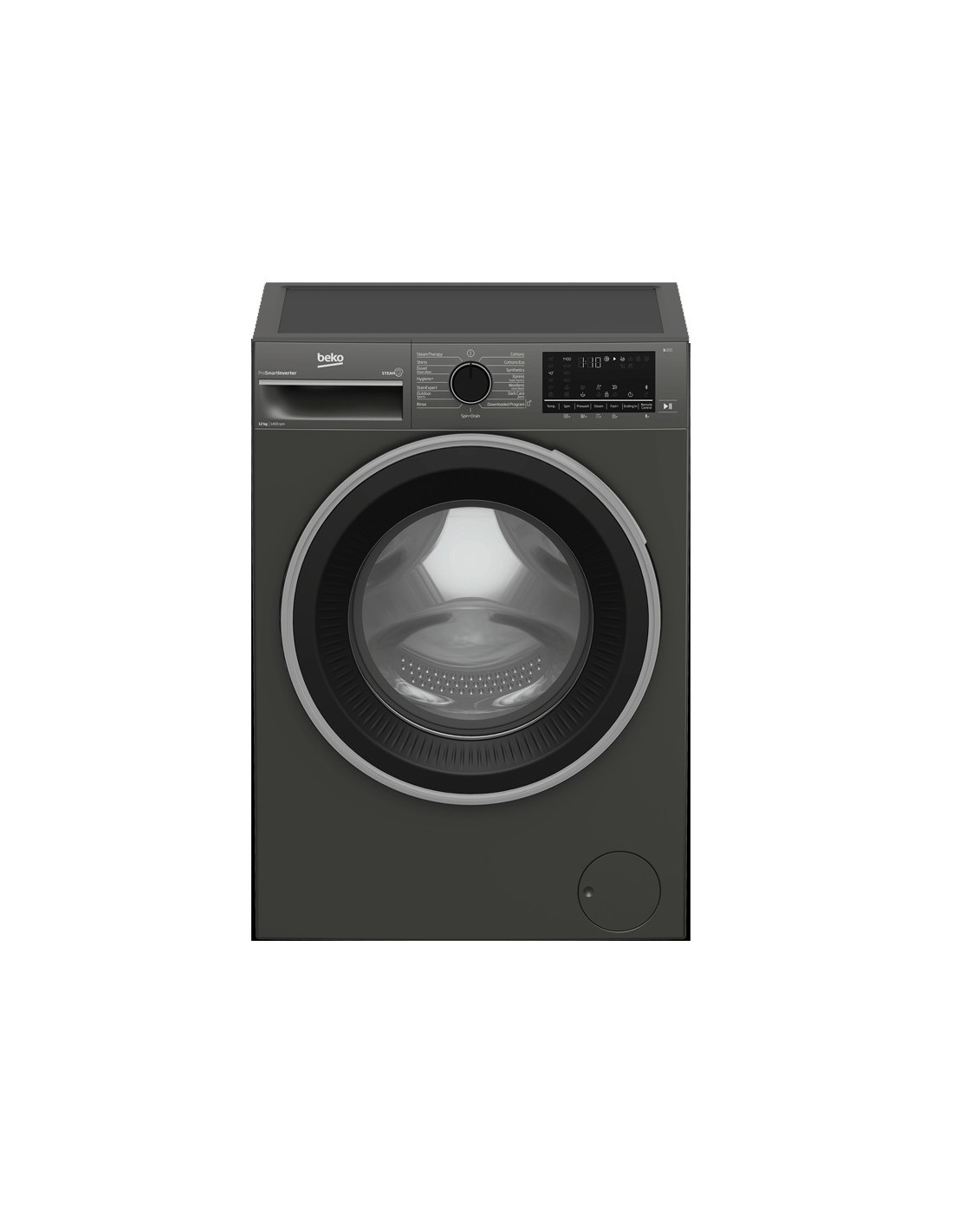 Machine a laver Beko 12kg Smart Inverter Gris, vitesse d'essorage 1400 tr/min