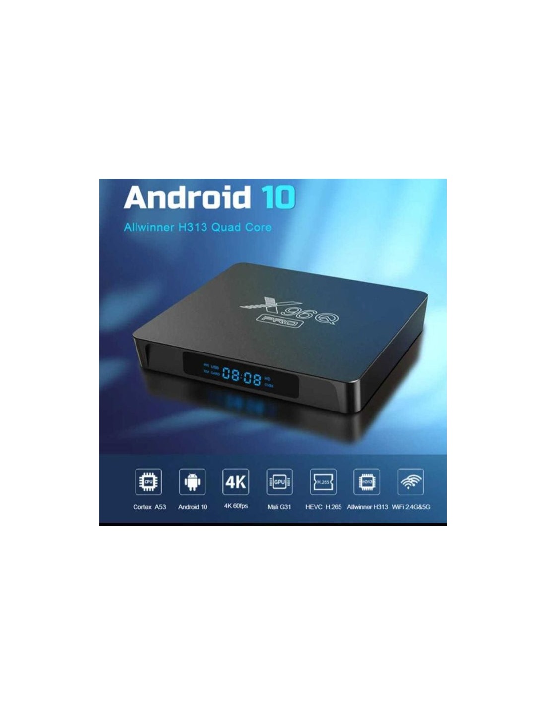 Box TV Android X96Q Pro - Connectivité Wi-Fi et Ethernet