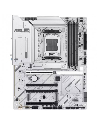 ASUS X870 MAX GAMING WIFI7 W vue complète ATX gaming motherboard ASUS X870 MAX GAMING WIFI7 W vue complète ATX gaming motherboard