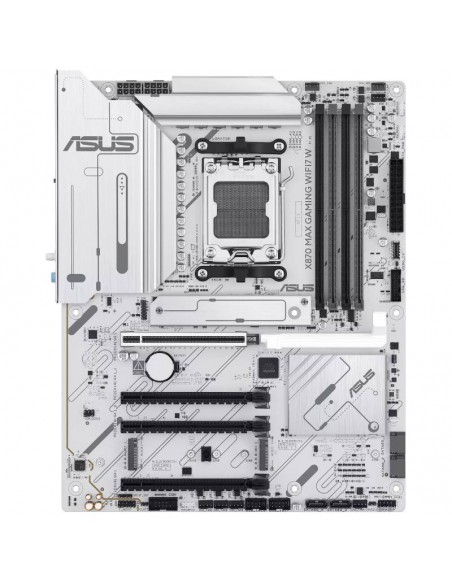 ASUS X870 MAX GAMING WIFI7 W vue complète ATX gaming motherboard ASUS X870 MAX GAMING WIFI7 W vue complète ATX gaming motherboard