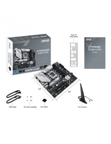 ASUS PRIME B760M-A Wifi vue arrière connectique ASUS PRIME B760M-A Wifi vue arrière connectique