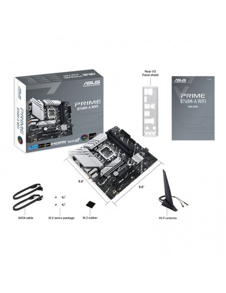 ASUS PRIME B760M-A Wifi vue arrière connectique ASUS PRIME B760M-A Wifi vue arrière connectique