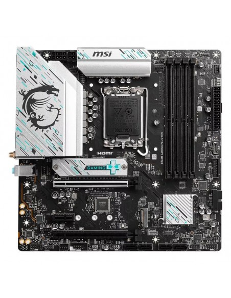 carte mère MSI B760M Gaming Plus WiFi DDR5 vue détaillée carte mère MSI B760M Gaming Plus WiFi DDR5 vue détaillée