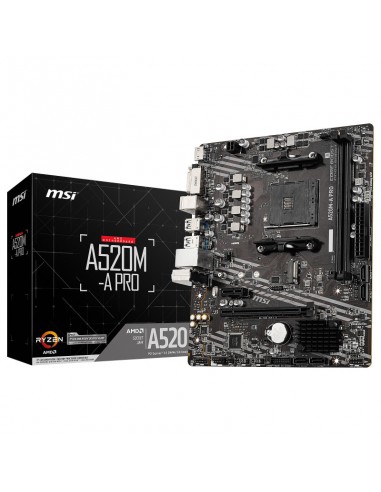 MSI A520M-A PRO emplacement mémoire DDR4 double canal MSI A520M-A PRO emplacement mémoire DDR4 double canal