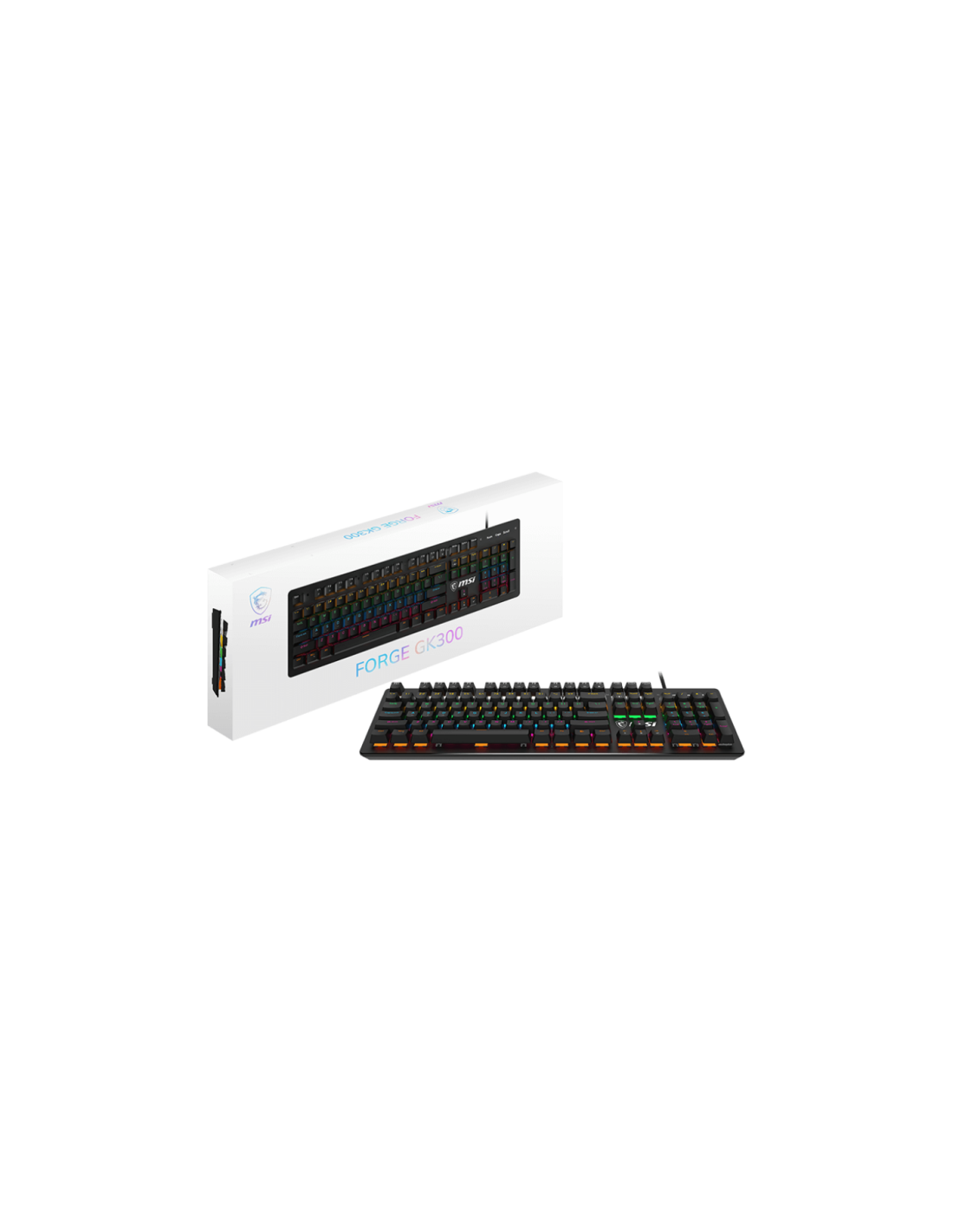 Clavier gamer MSI Forge GK300 RGB Blue Switch clic audible
