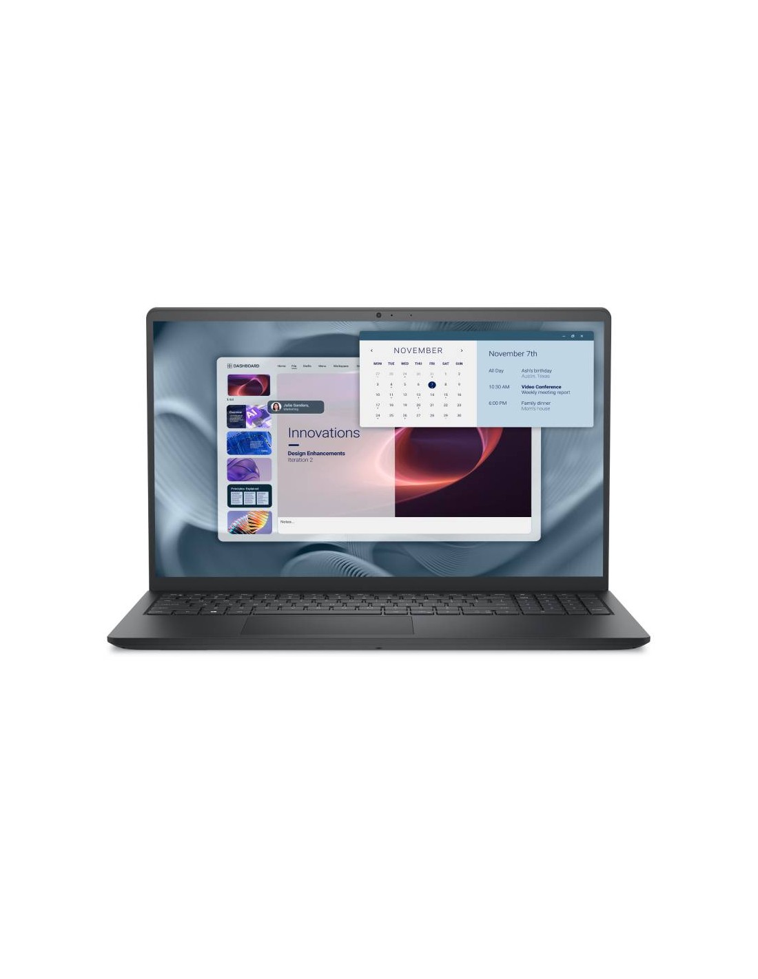 Pc Portable Dell Pro 15 Essential PV15255 vue ouverte noir